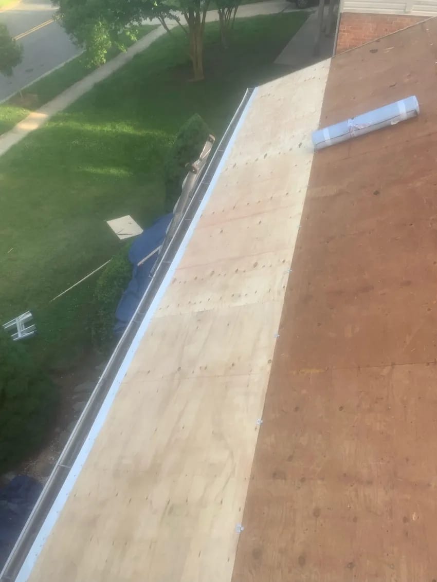 Brown metal standing seam roof installed in Millersville, MD.