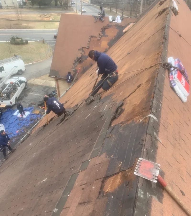 Copper colored metal roof in Gaithersburg, MD. 