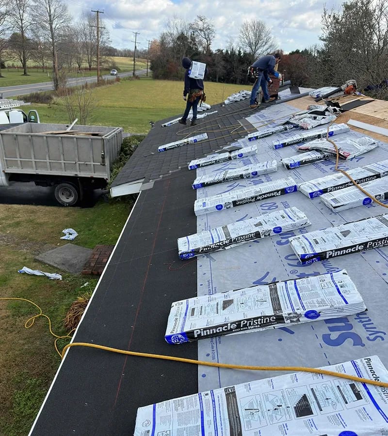 Brown metal standing seam roof installed in Millersville, MD.