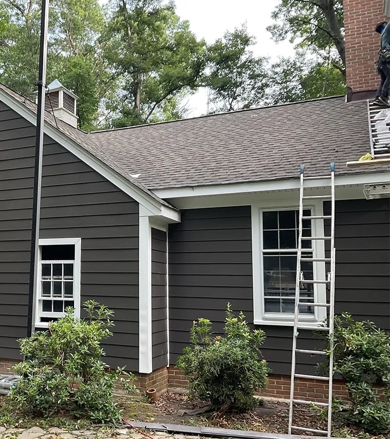 Brown metal standing seam roof installed in Millersville, MD.
