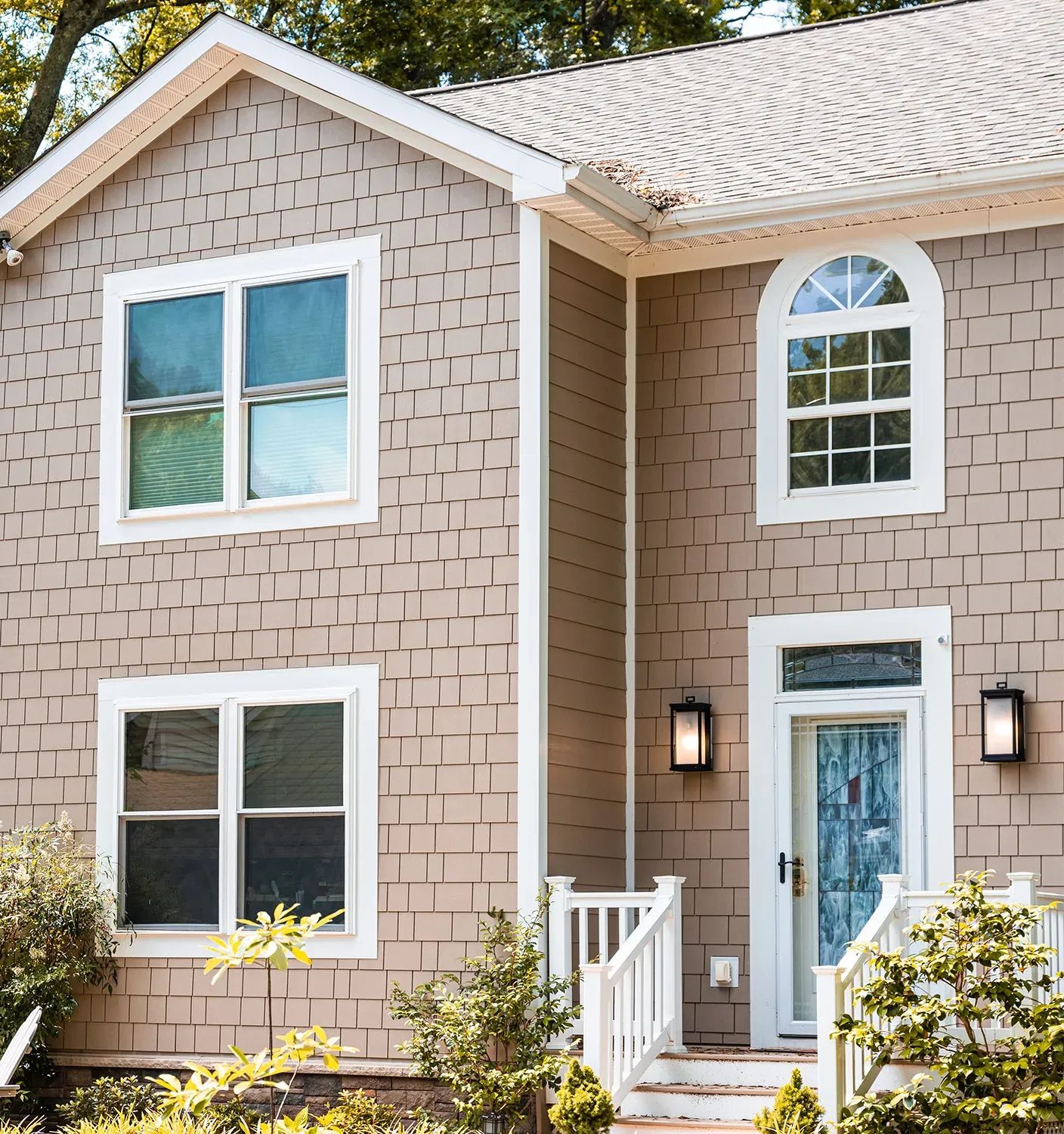 James Hardie khaki siding. 