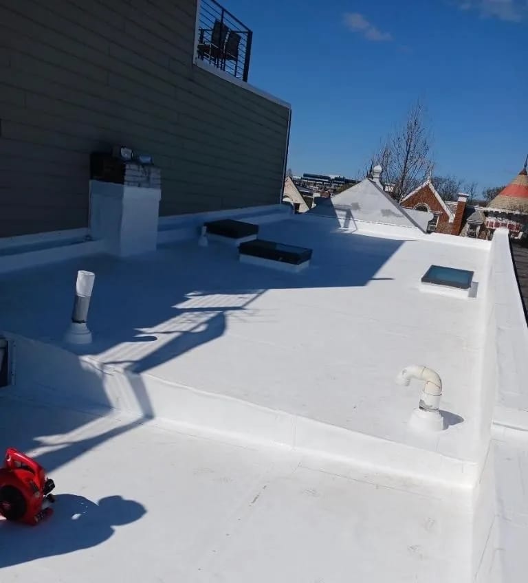 Finished TPO flat roof in Washington, DC.