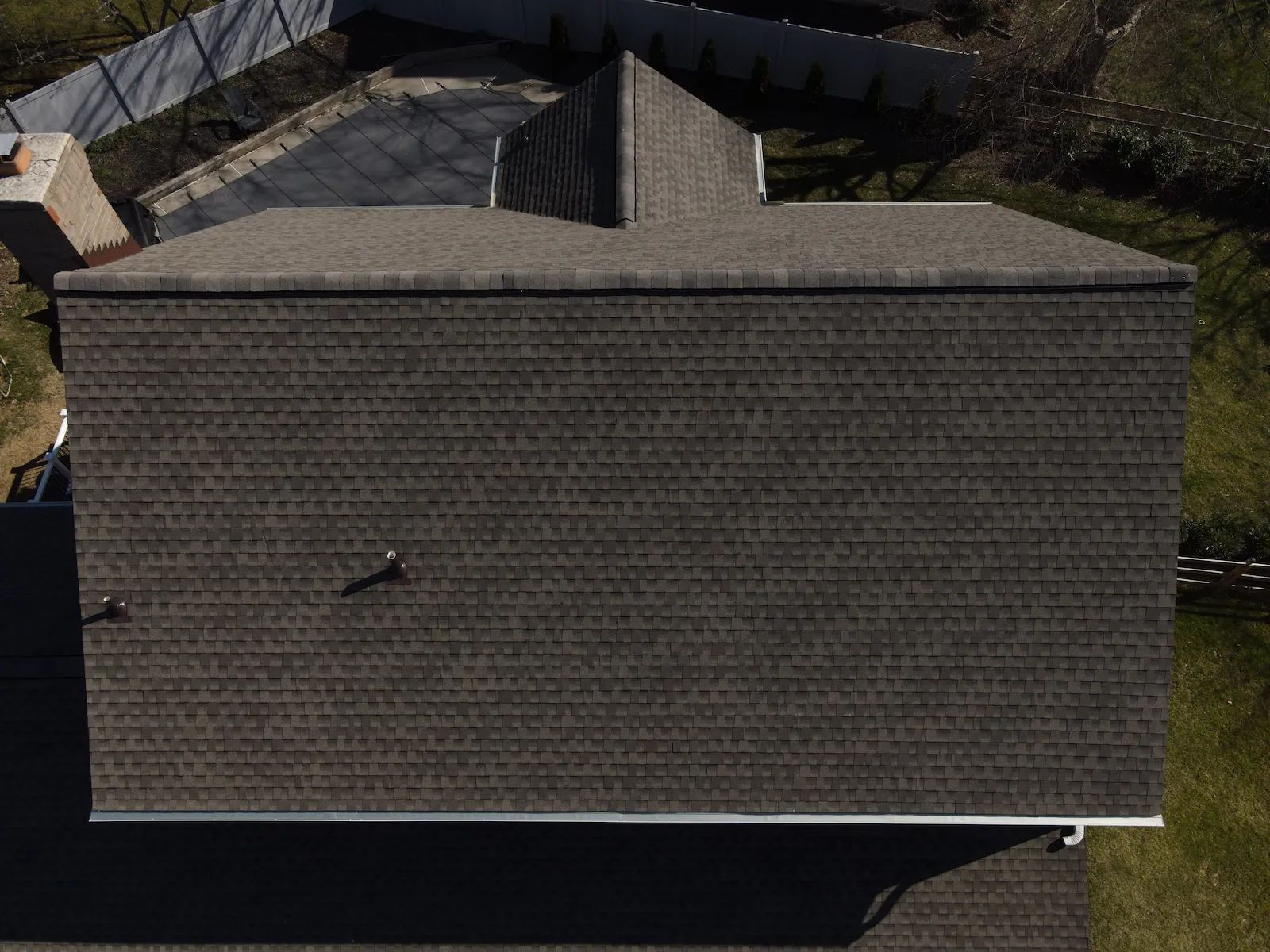 Drone photo of new roof installation in Germantown, MD.